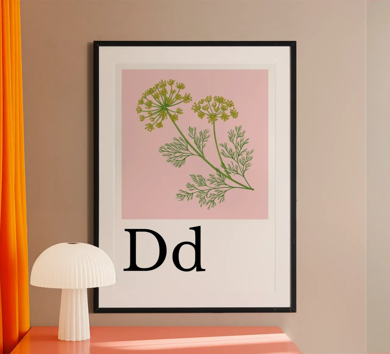 Buchstabe D - D wie Dill poster con telaio in alluminio da Grünkraftwerk