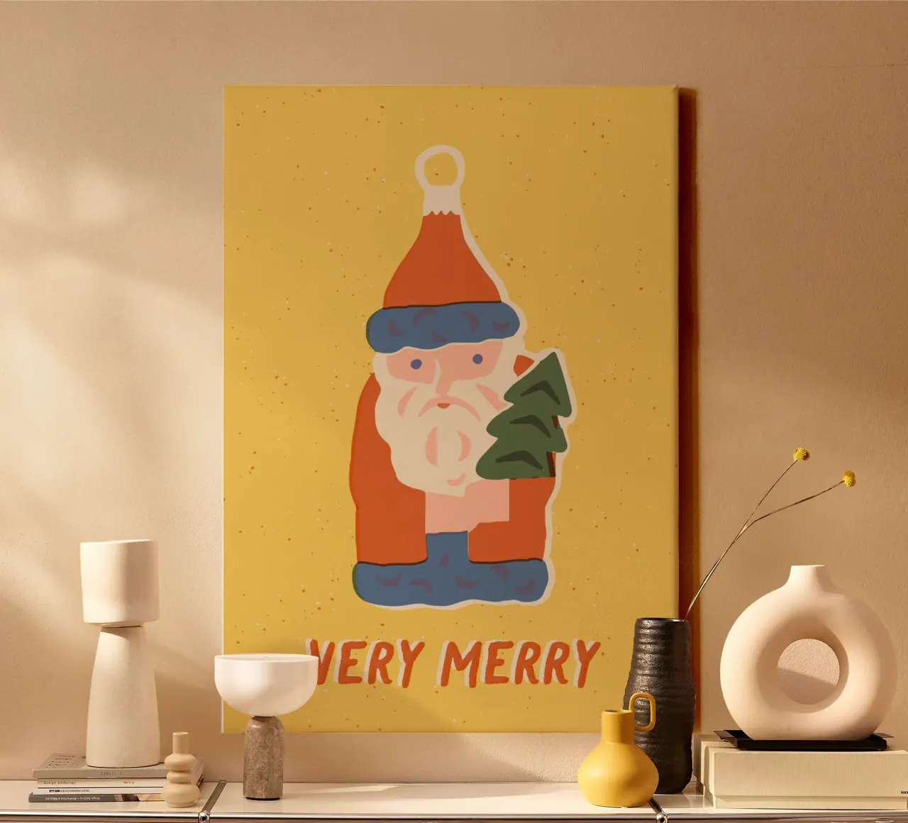 Happy Christmas No 51 tela con Cornice a cassetta da treechild