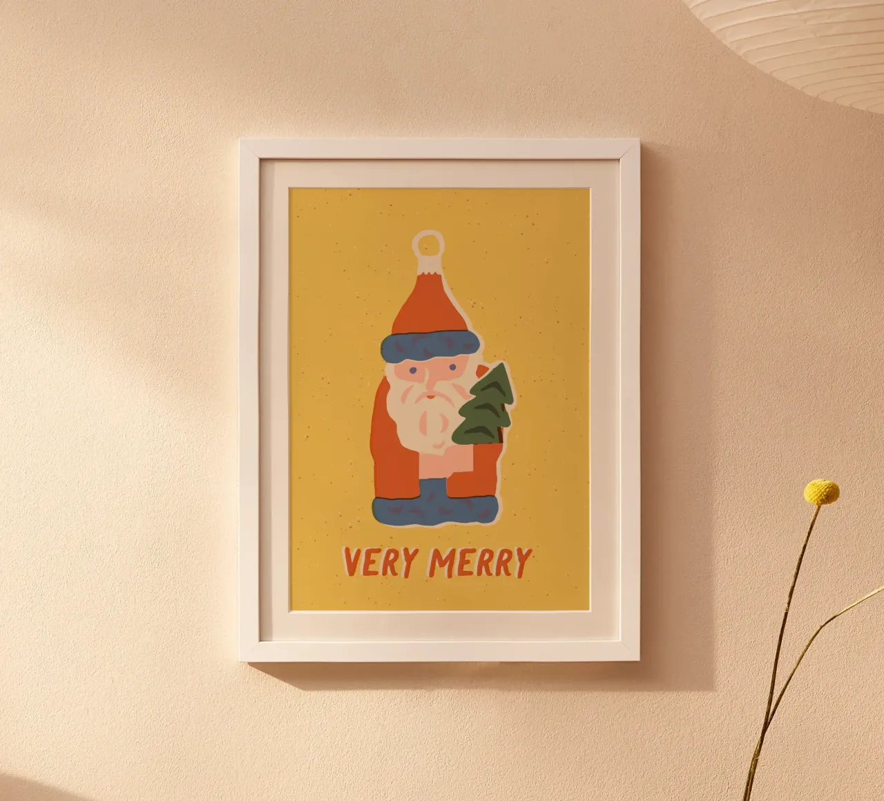 Happy Christmas No 51 poster con telaio in legno da treechild