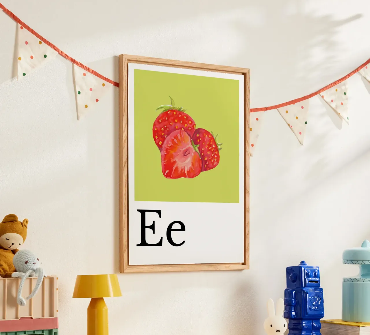 Buchstabe E - E wie Erdbeere plexiglass da Kleine Denker