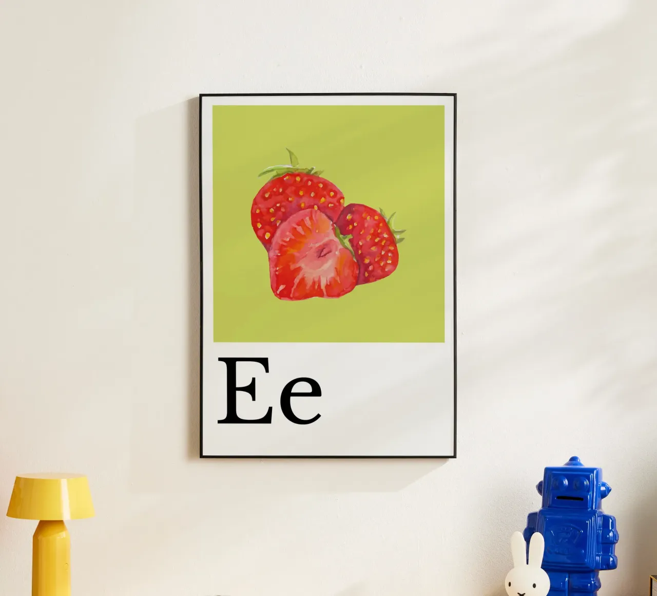 Buchstabe E - E wie Erdbeere alluminio dibond da Kleine Denker