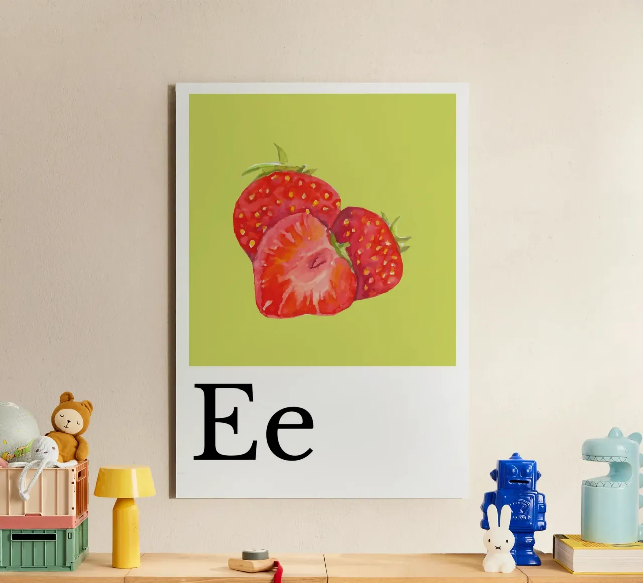 Buchstabe E - E wie Erdbeere alluminio dibond da Kleine Denker