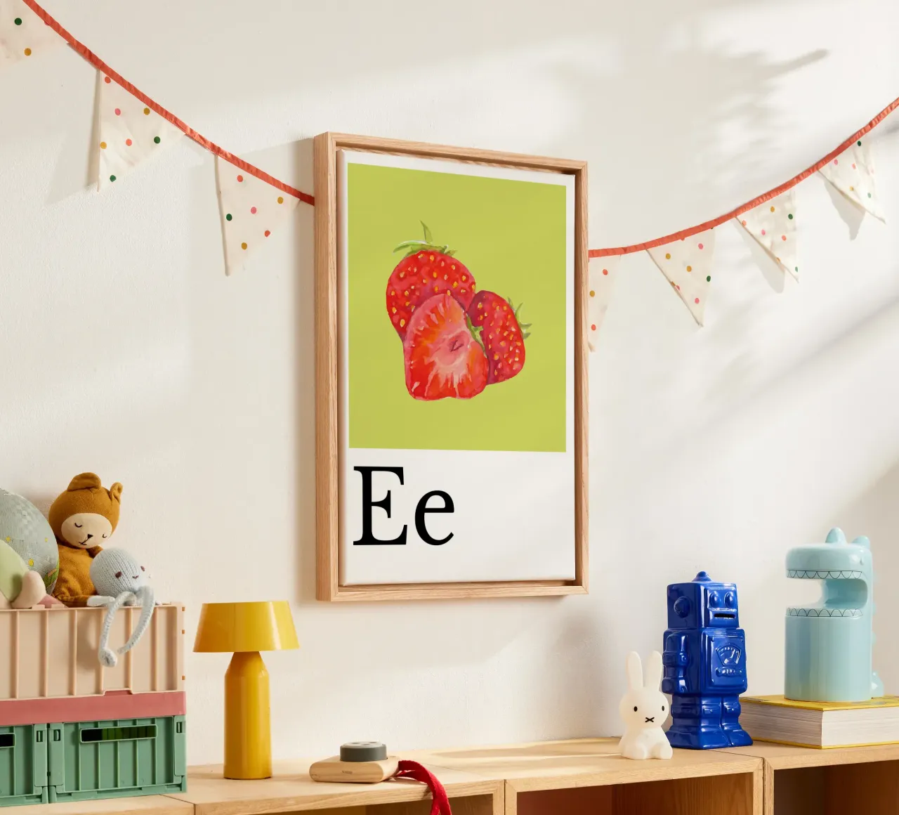 Buchstabe E - E wie Erdbeere tela con Cornice a cassetta da Grünkraftwerk