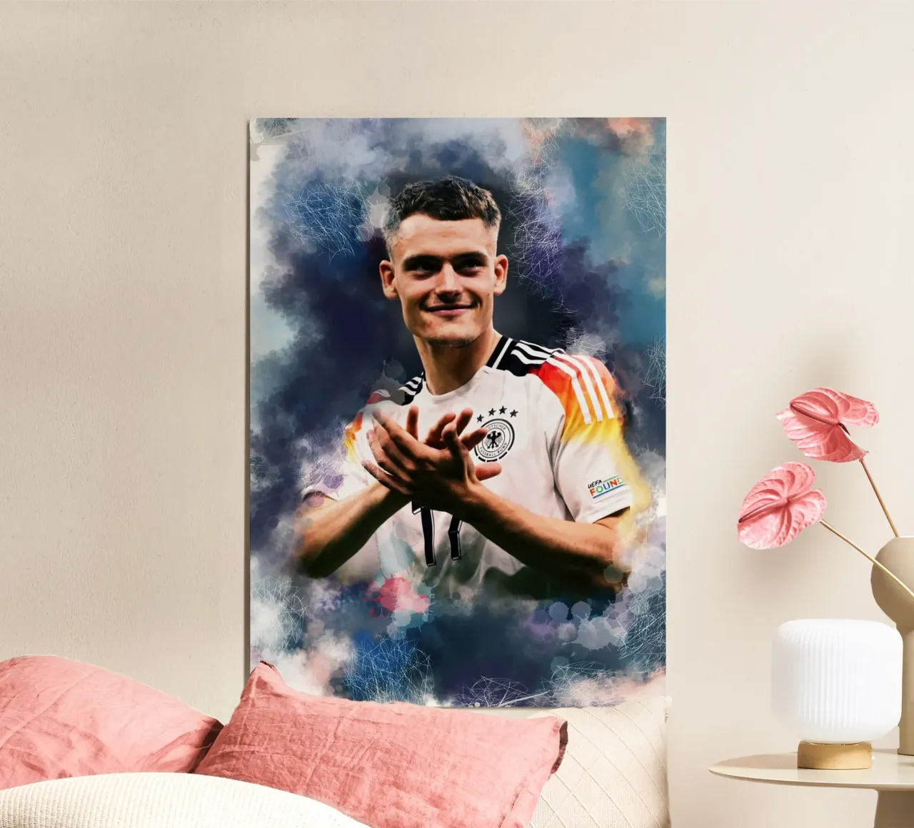 Florian Wirtz smudge art poster con telaio in legno da Lembayung art