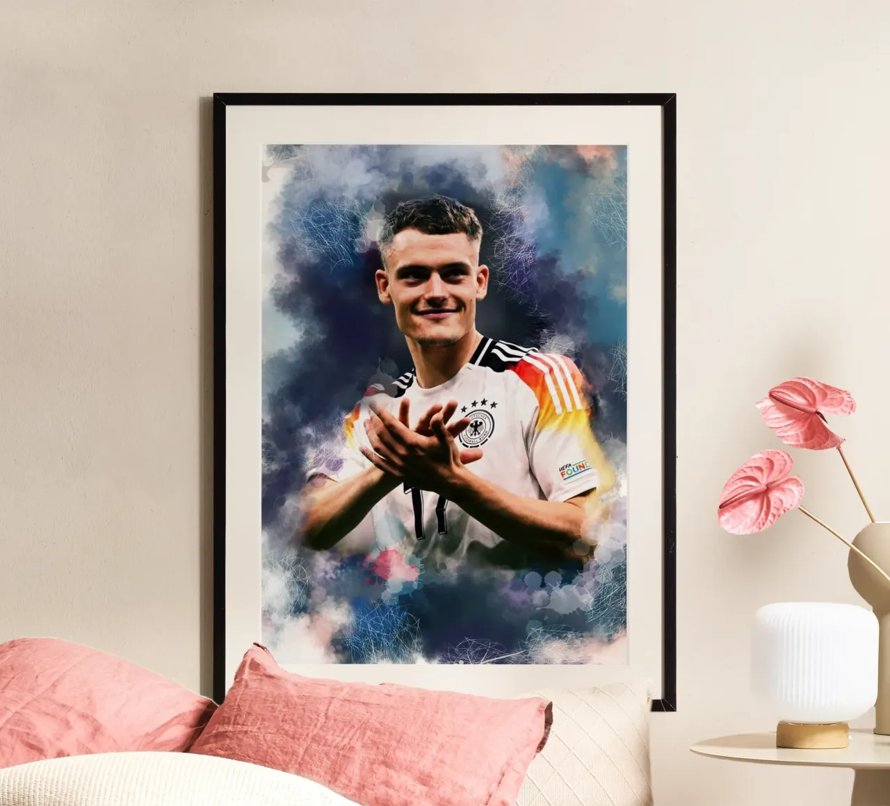 Florian Wirtz smudge art poster con telaio in legno da Lembayung art