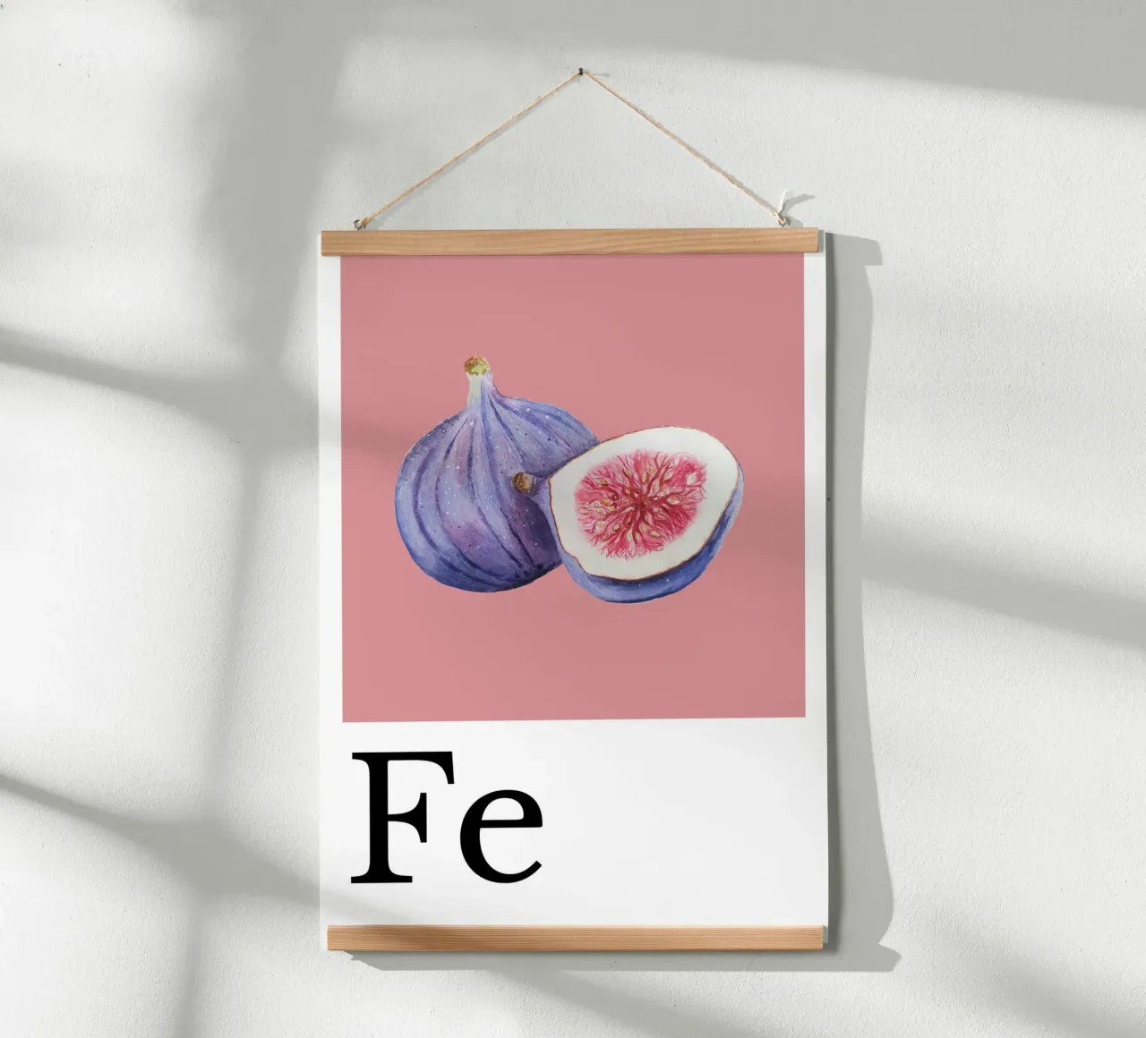 Buchstabe F - F wie Feige poster con telaio in alluminio da Grünkraftwerk