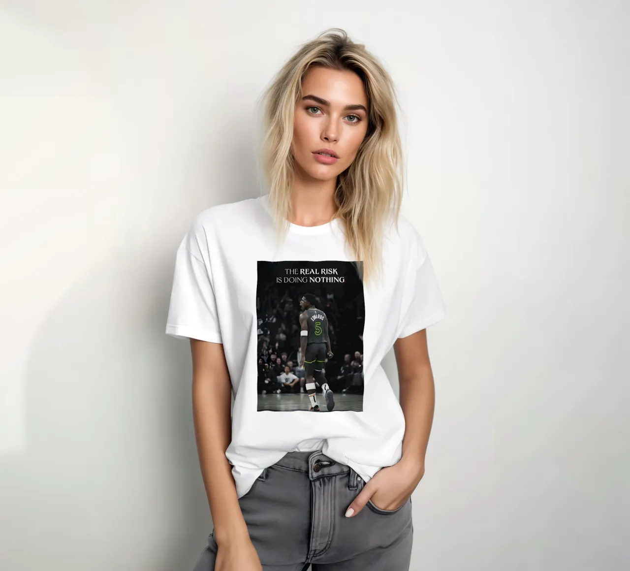 "The real risk is doing nothing." t-shirt da Type & Tape