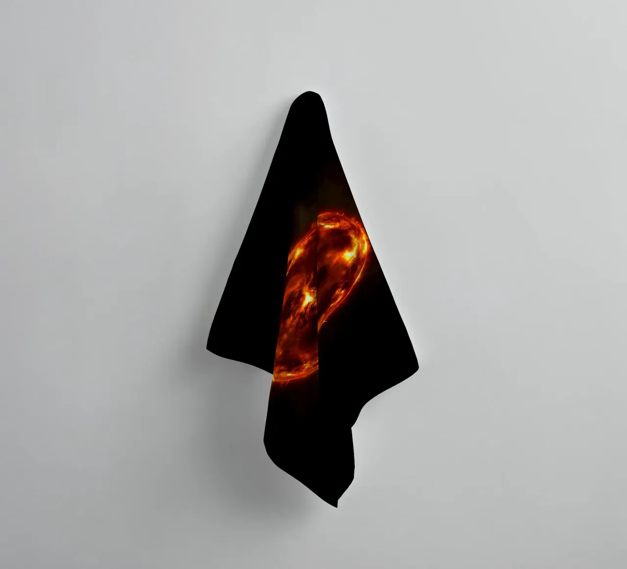 Heart of Fire at the Centre of the Universe towel by Metallic Meltdown