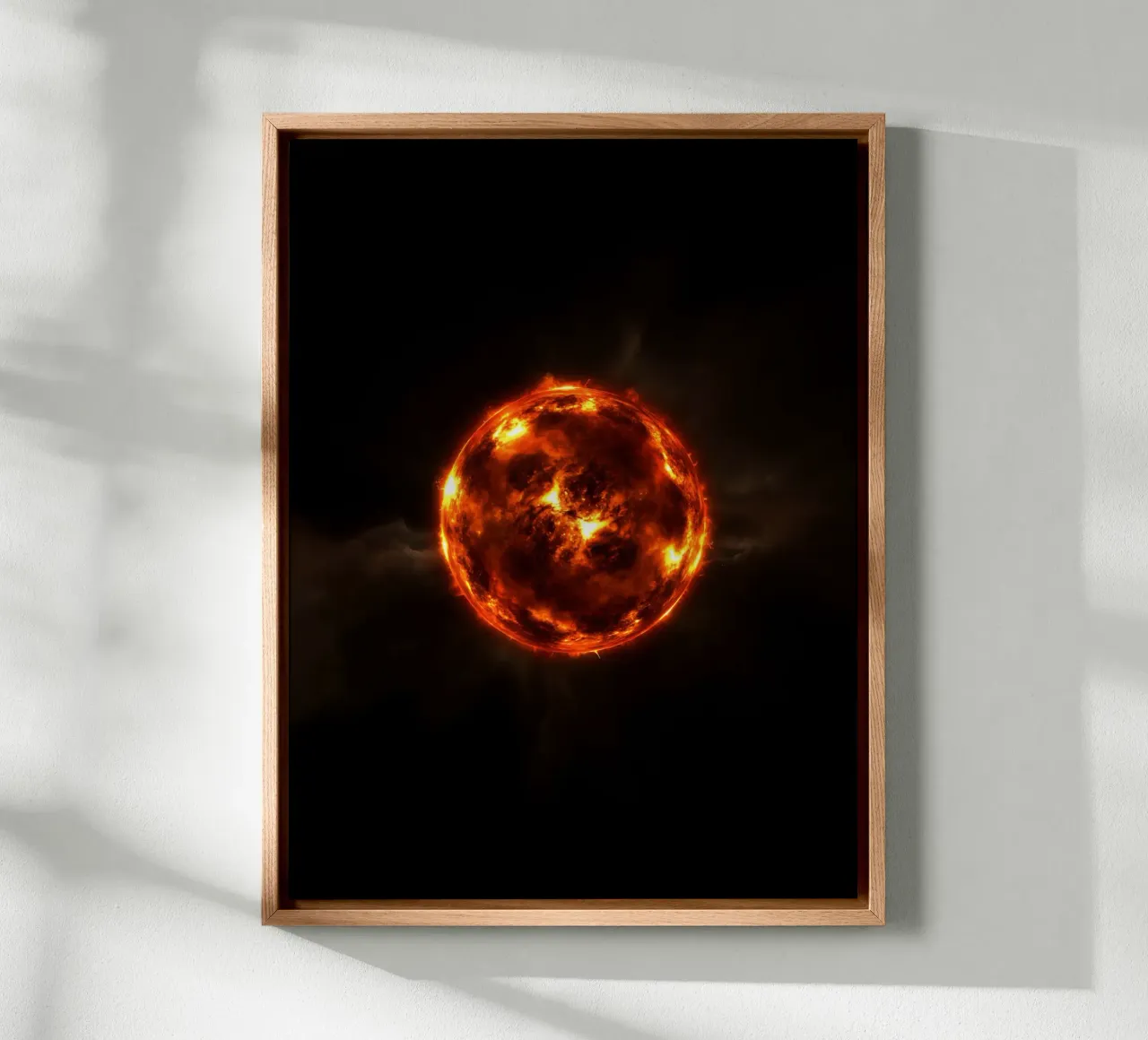 Heart of Fire at the Centre of the Universe canvas with Floater frame by Metallic Meltdown