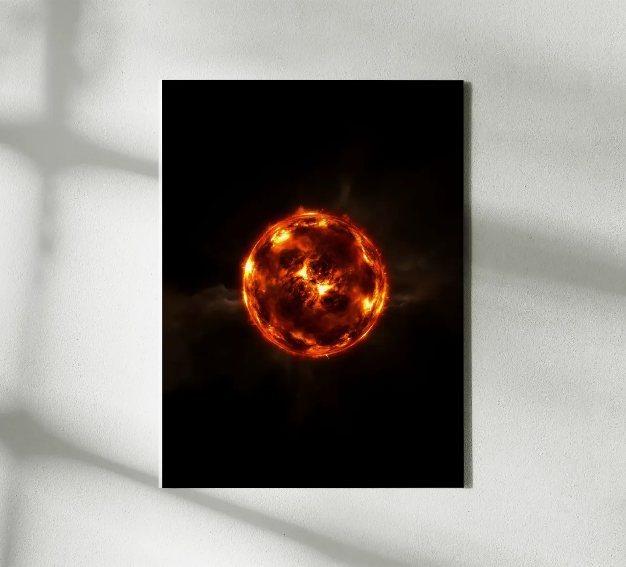 Heart of Fire at the Centre of the Universe canvas with Floater frame by Metallic Meltdown