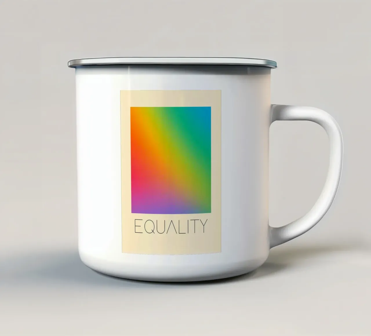 Poster con gradiente arcobaleno per l'uguaglianza tazza in smalto da 🎁 ARTVI-SHOP