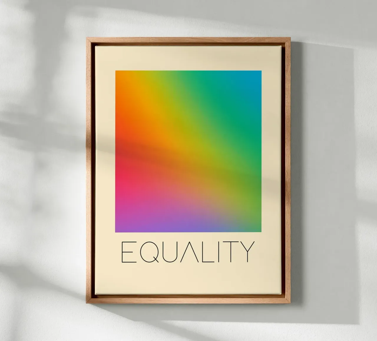 Gelijkheid Regenboog Kleurverloop Poster canvas met Baklijst van 🎁 ARTVI-SHOP