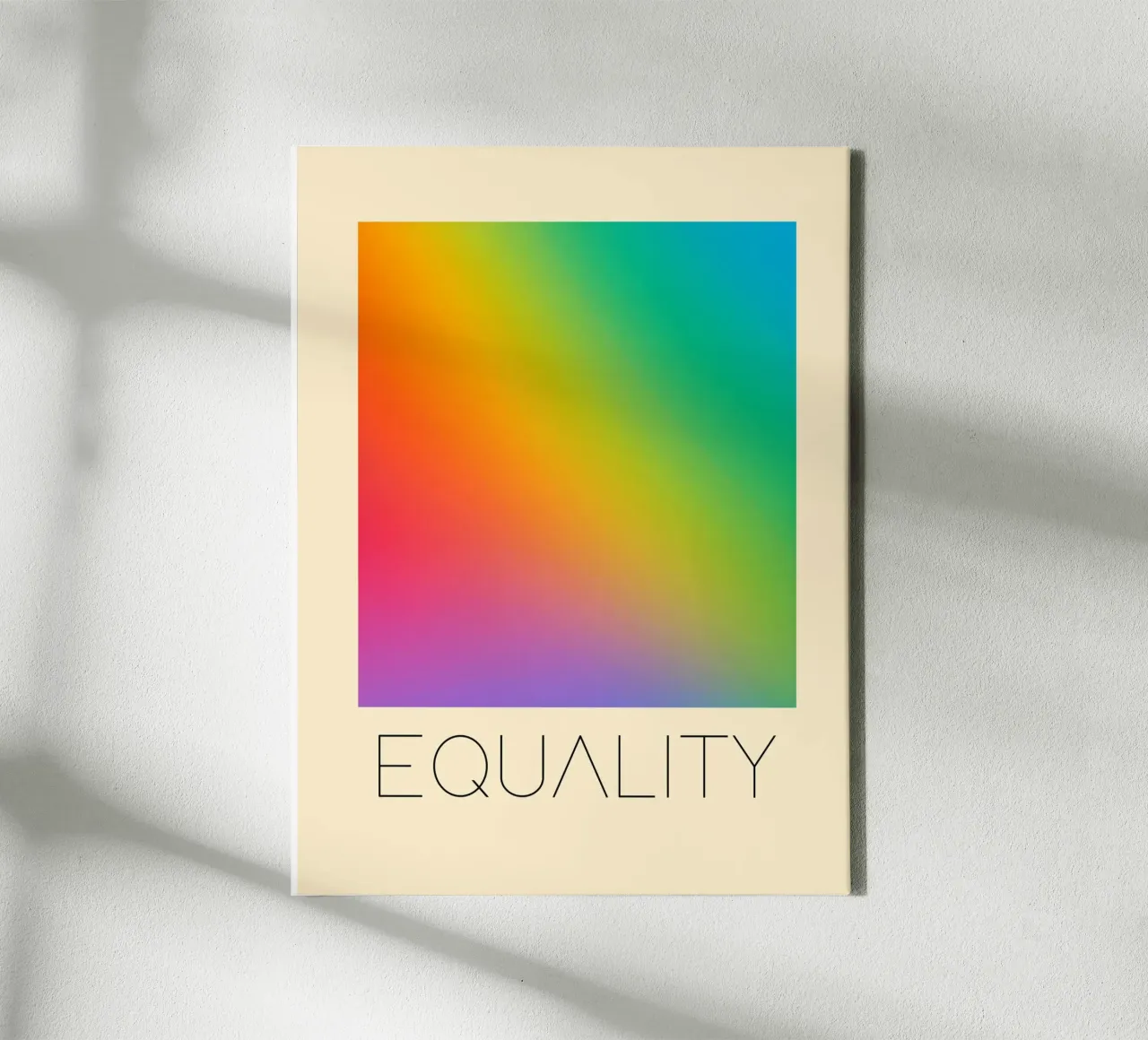 Gelijkheid Regenboog Kleurverloop Poster canvas met Baklijst van 🎁 ARTVI-SHOP