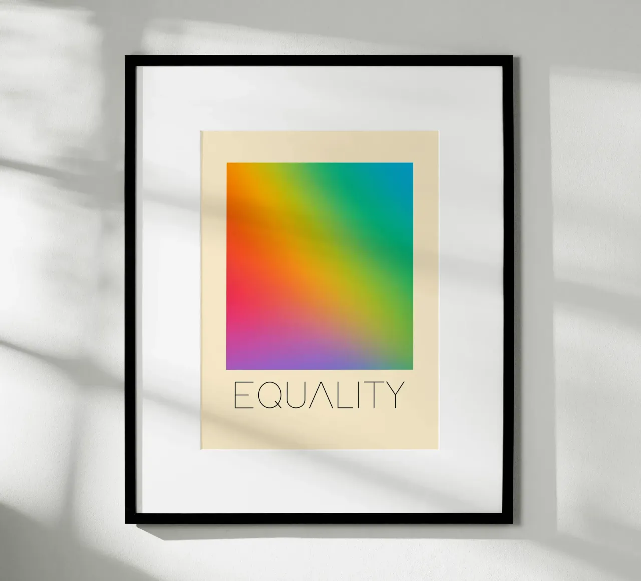 Poster con gradiente arcobaleno per l'uguaglianza poster con telaio in alluminio da 🎁 ARTVI-SHOP