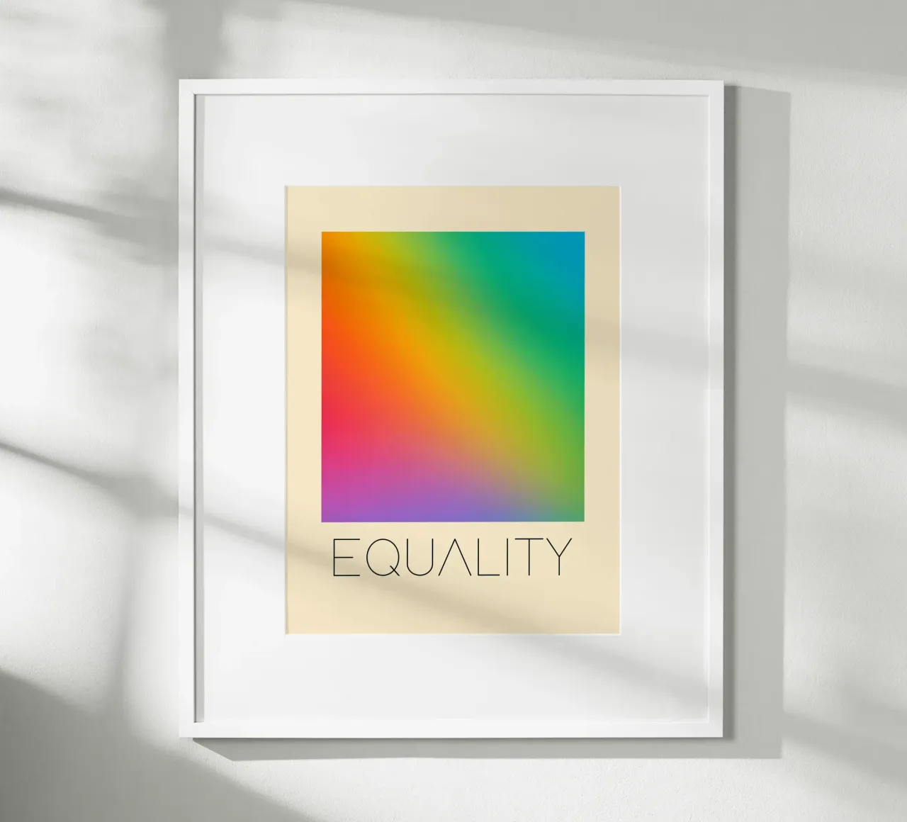 Poster con gradiente arcobaleno per l'uguaglianza poster con telaio in alluminio da 🎁 ARTVI-SHOP