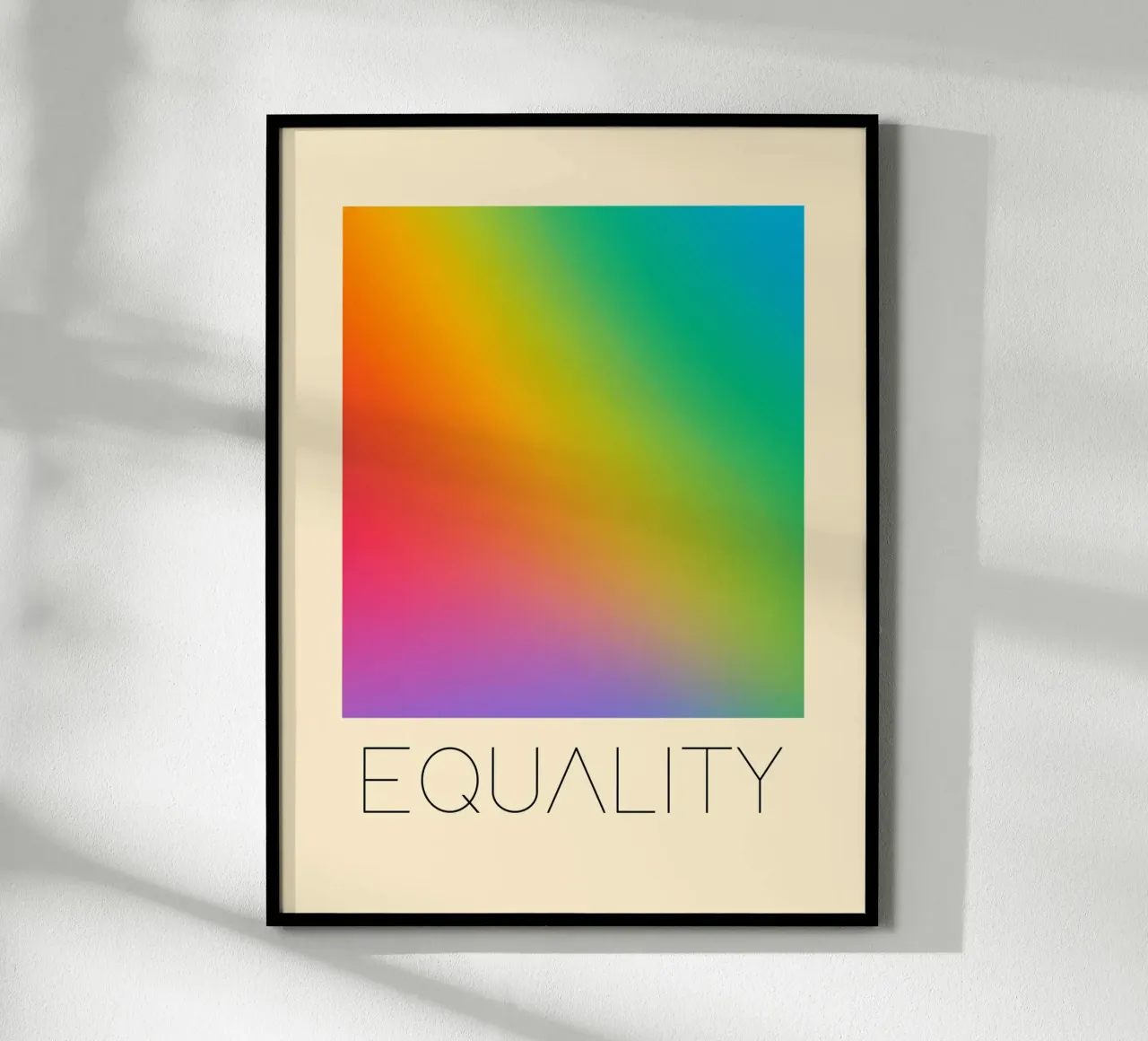Poster con gradiente arcobaleno per l'uguaglianza poster con telaio in alluminio da 🎁 ARTVI-SHOP