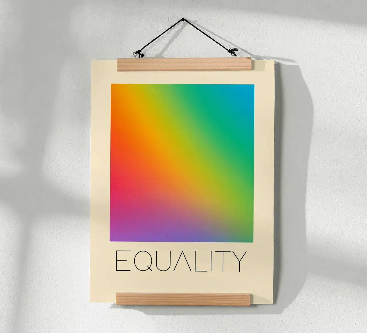 Poster con gradiente arcobaleno per l'uguaglianza poster con telaio in alluminio da 🎁 ARTVI-SHOP