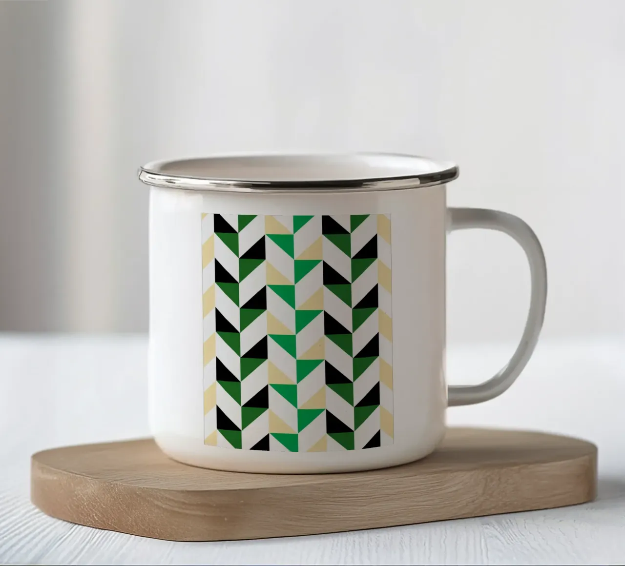 Chevron graphic pattern - Modern Geometric Print enamel mug by Casa Calm