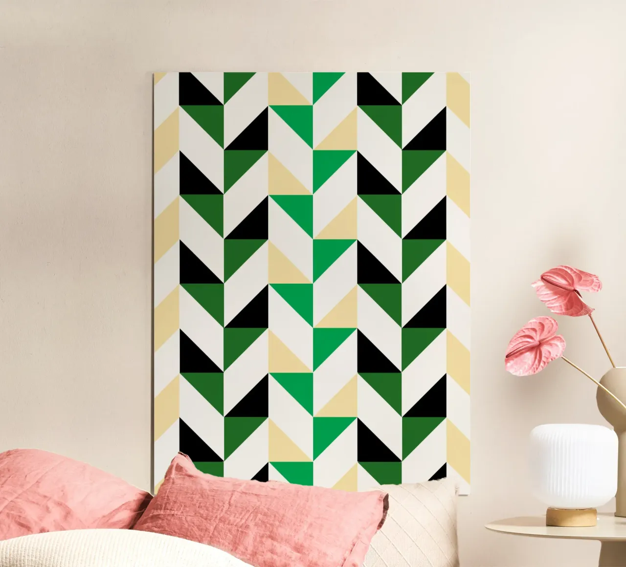 Motif graphique à chevrons - Modern Geometric Print poster avec cadre en plastique de Casa Calm