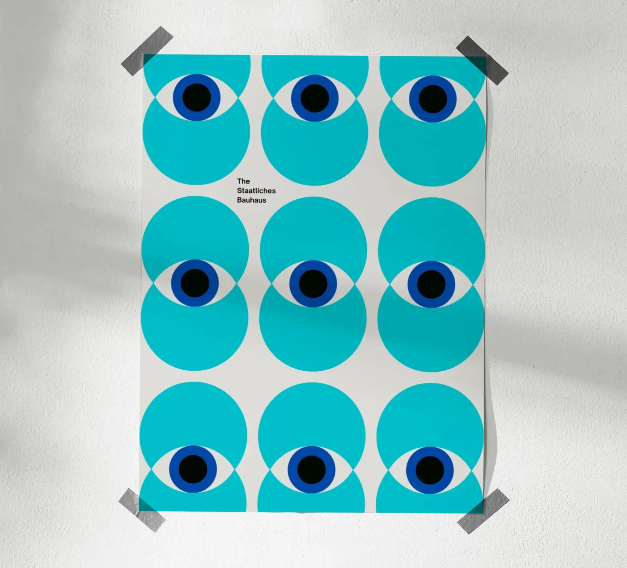Modello di occhio Bauhaus - Arte grafica moderna poster con telaio in legno da Casa Calm