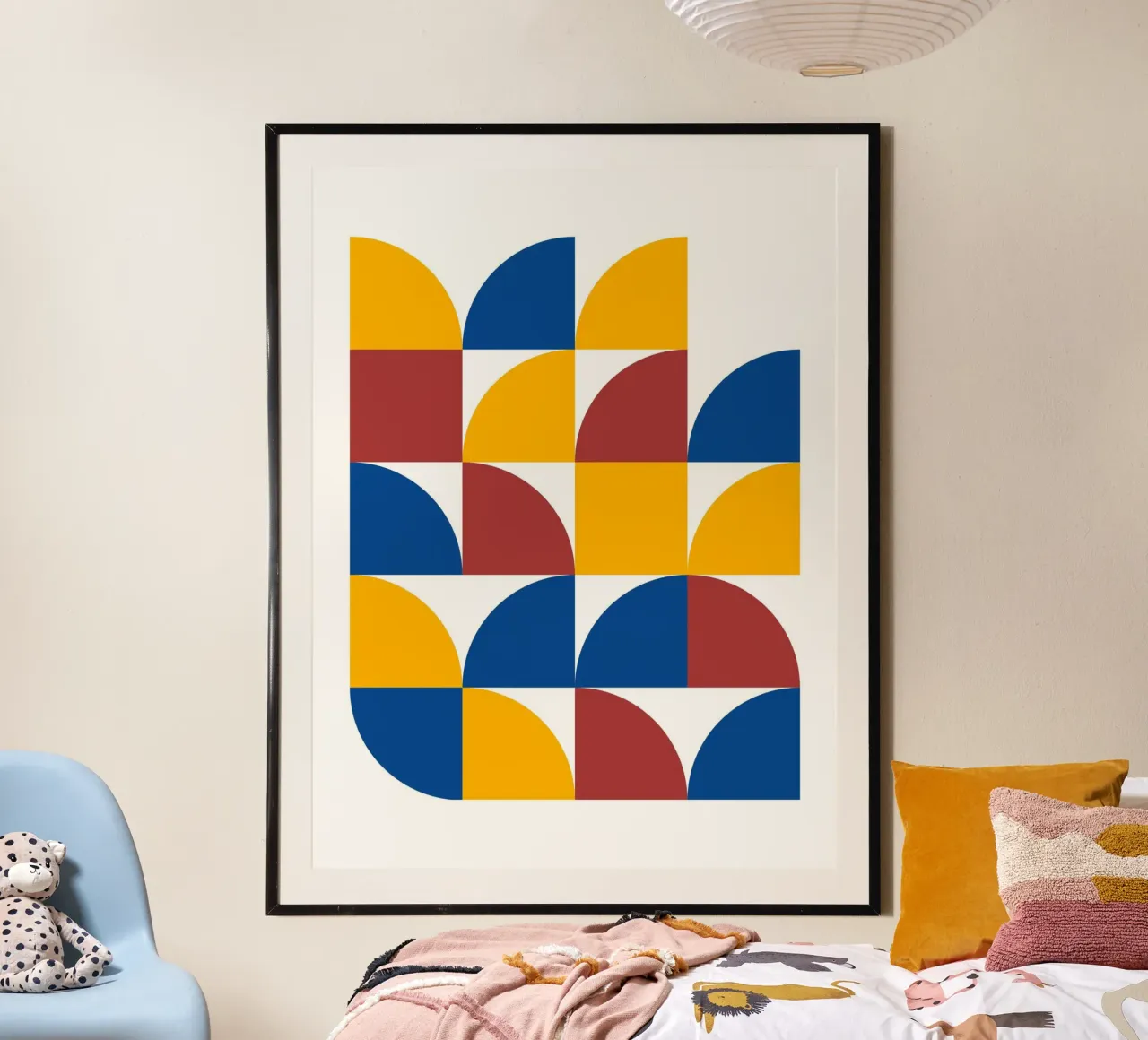 Arte geometrica retrò - Design moderno da parete poster con telaio in alluminio da Casa Calm