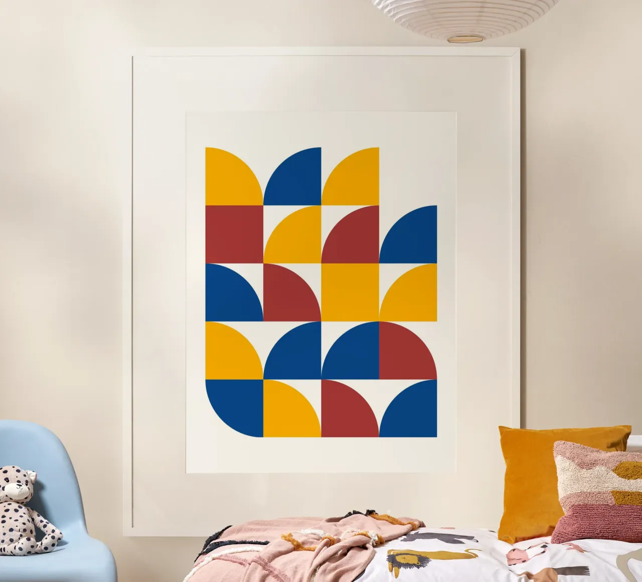 Arte geometrica retrò - Design moderno da parete poster con telaio in alluminio da Casa Calm