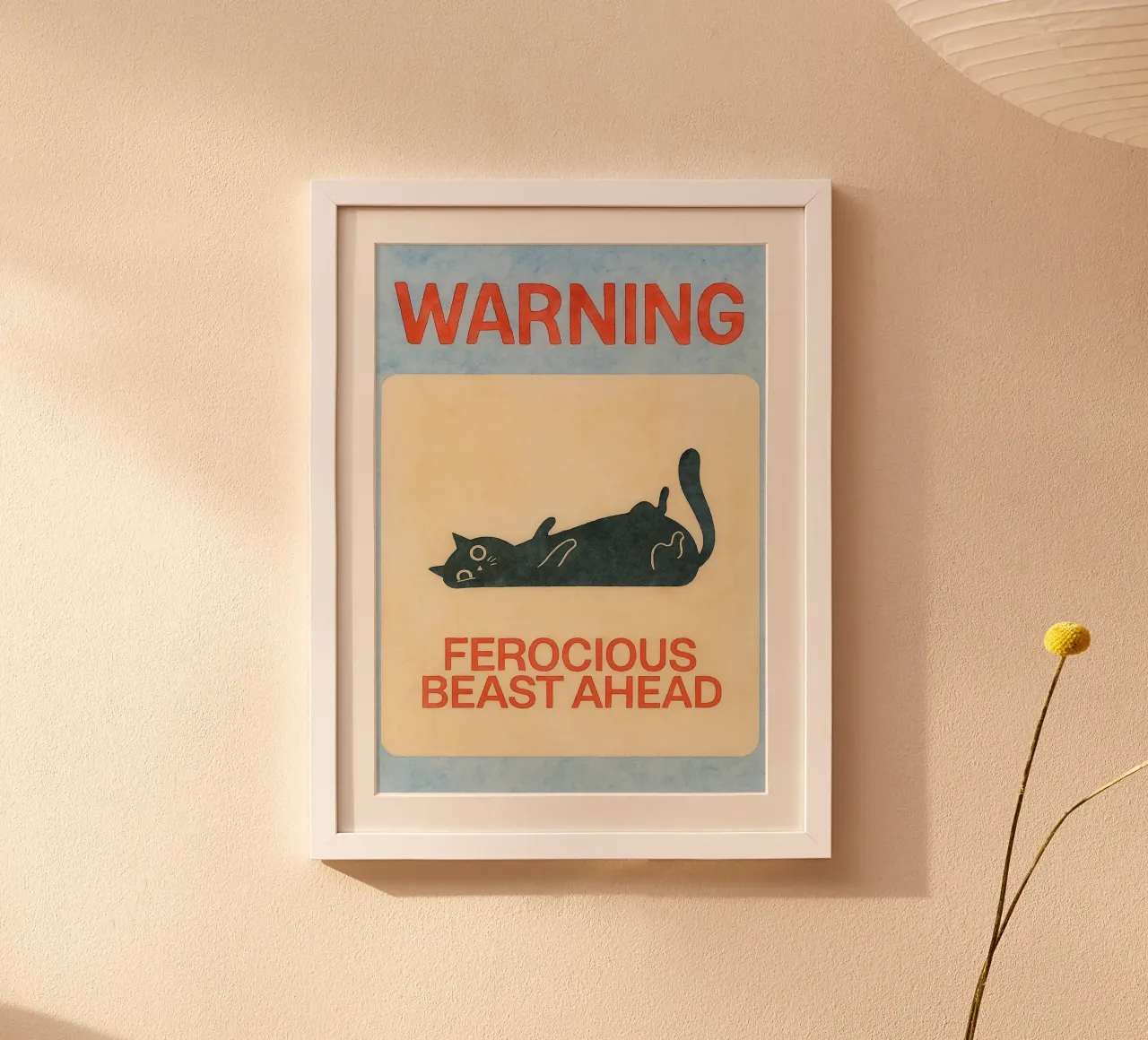 gatto divertente di avvertimento poster da wadasx
