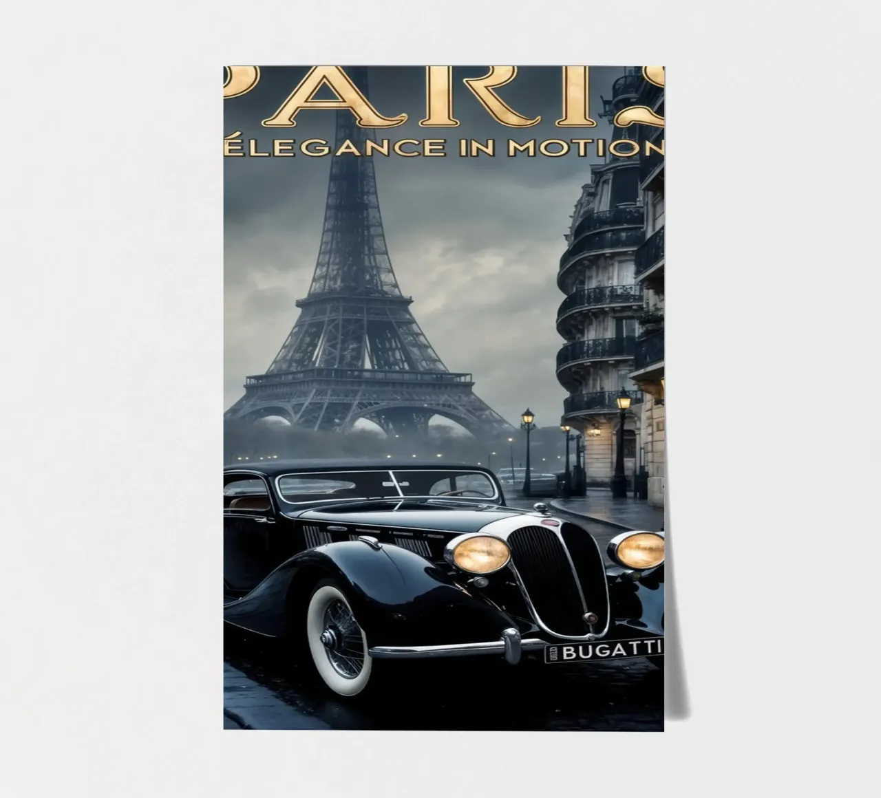 Nostalgischer Pariser Charme Oldtimer und Eiffelturm Stickerbogen von Robyn Santiago