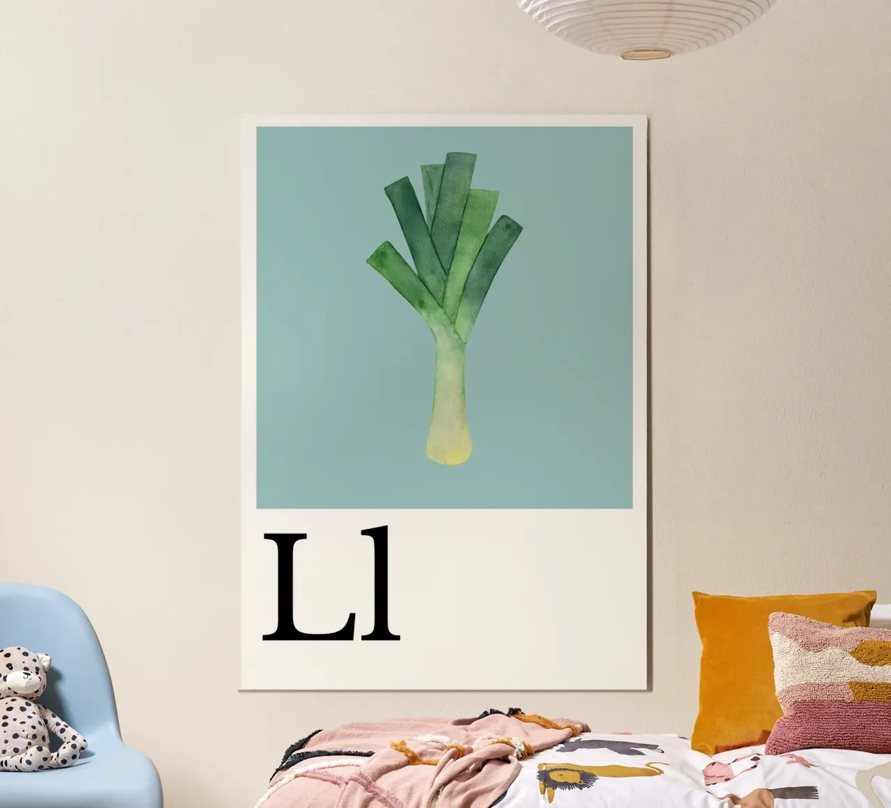 Buchstabe L - L wie Lauch poster con telaio in alluminio da Grünkraftwerk