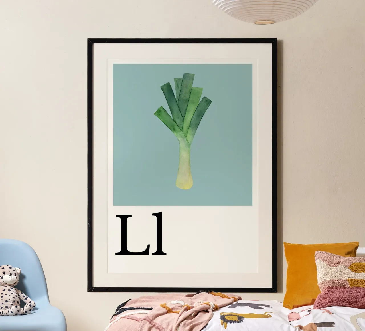 Buchstabe L - L wie Lauch poster con telaio in alluminio da Grünkraftwerk