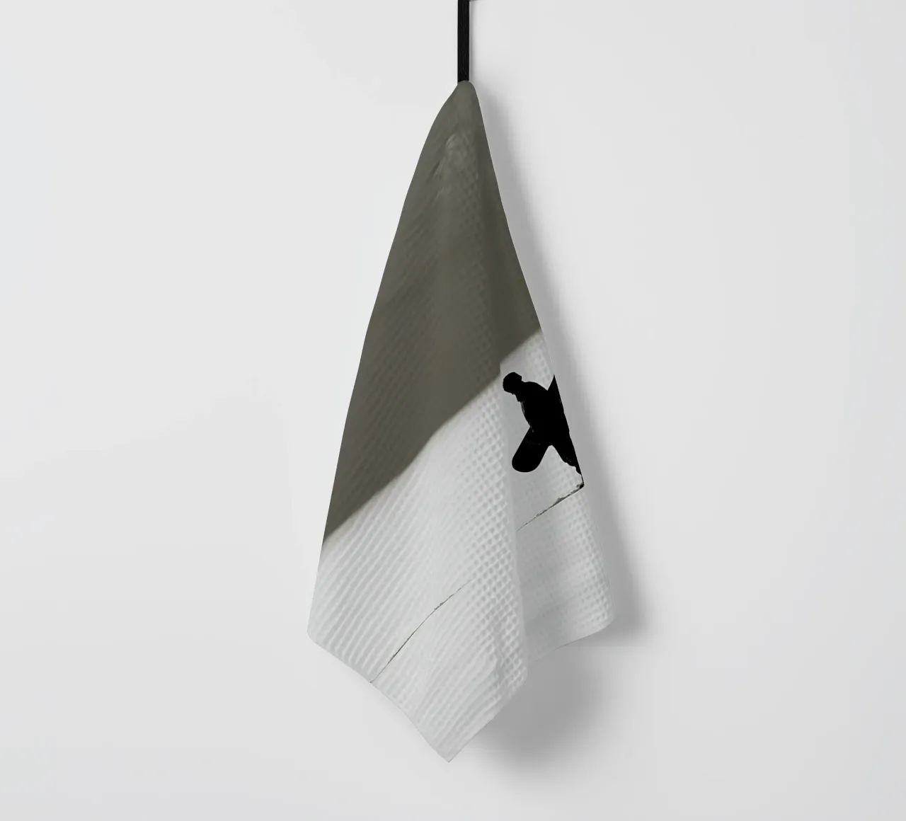 Snowboarding in the White Void tea towel by GameDay Studio