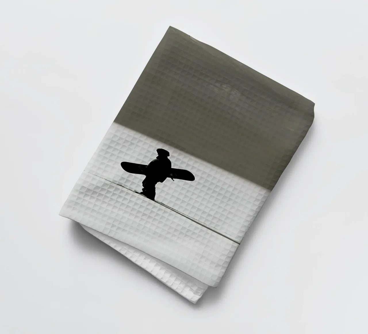 Snowboarding in the White Void tea towel by GameDay Studio