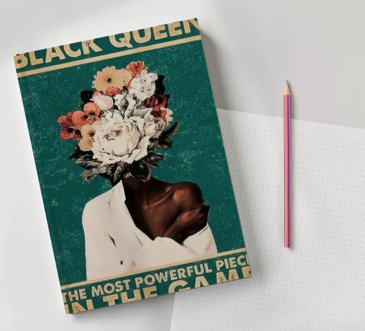 Black Queen In The Game notebook by Robyn Santiago