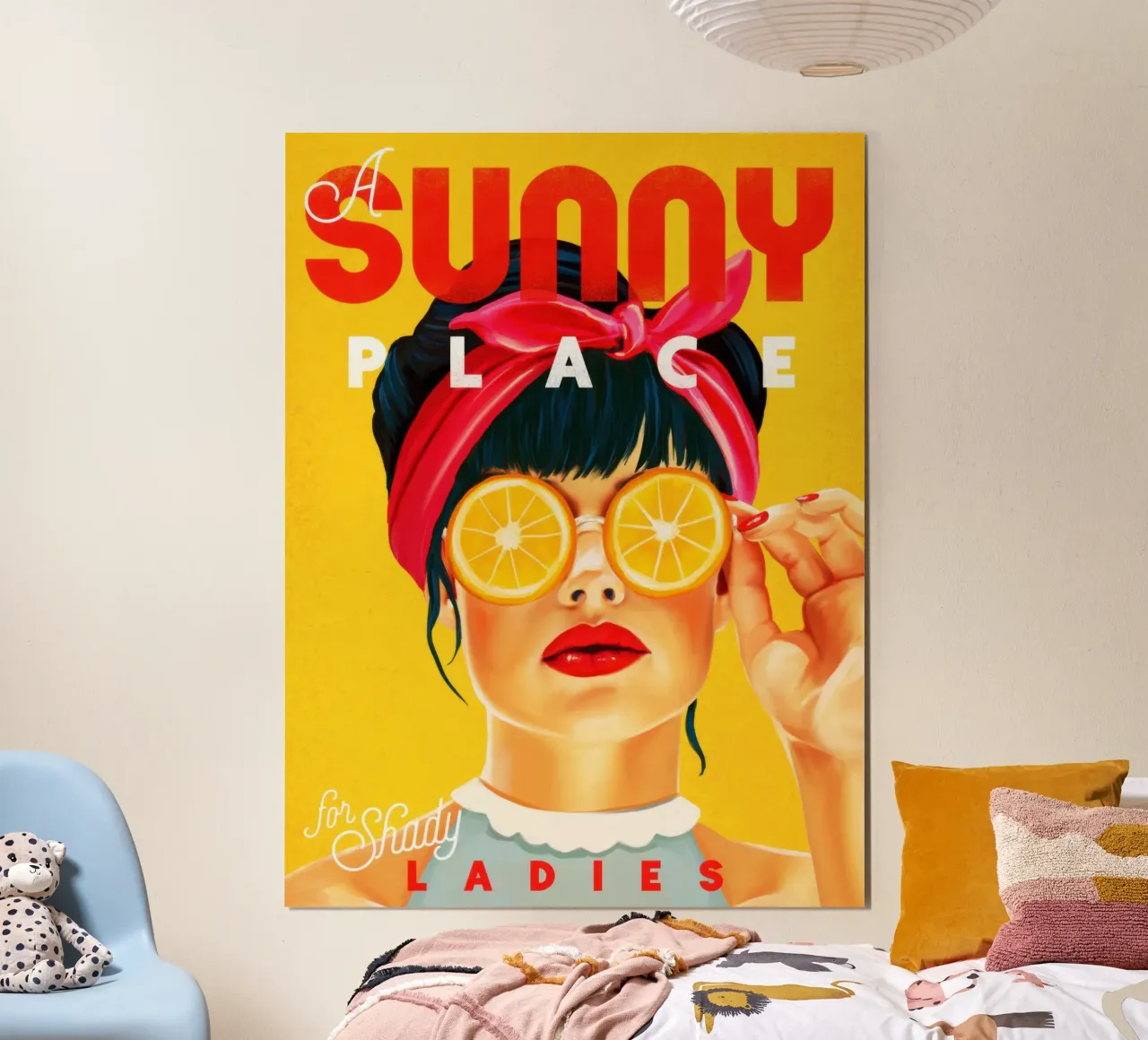 Un luogo soleggiato per signore ombrose poster con telaio in legno da Robyn Santiago