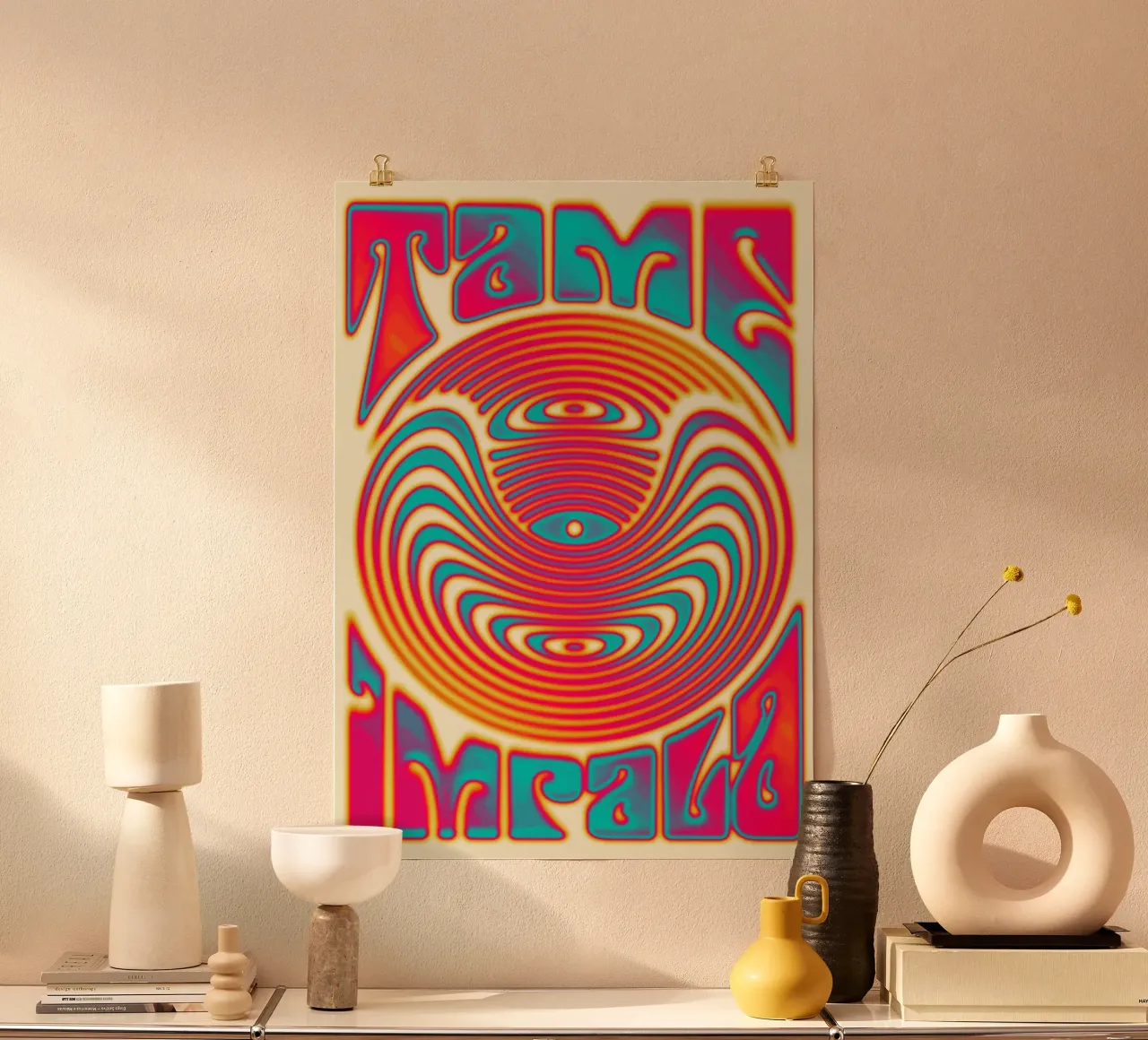 tame impala sergi delgado psyco poster con telaio in plastica da Robyn Santiago
