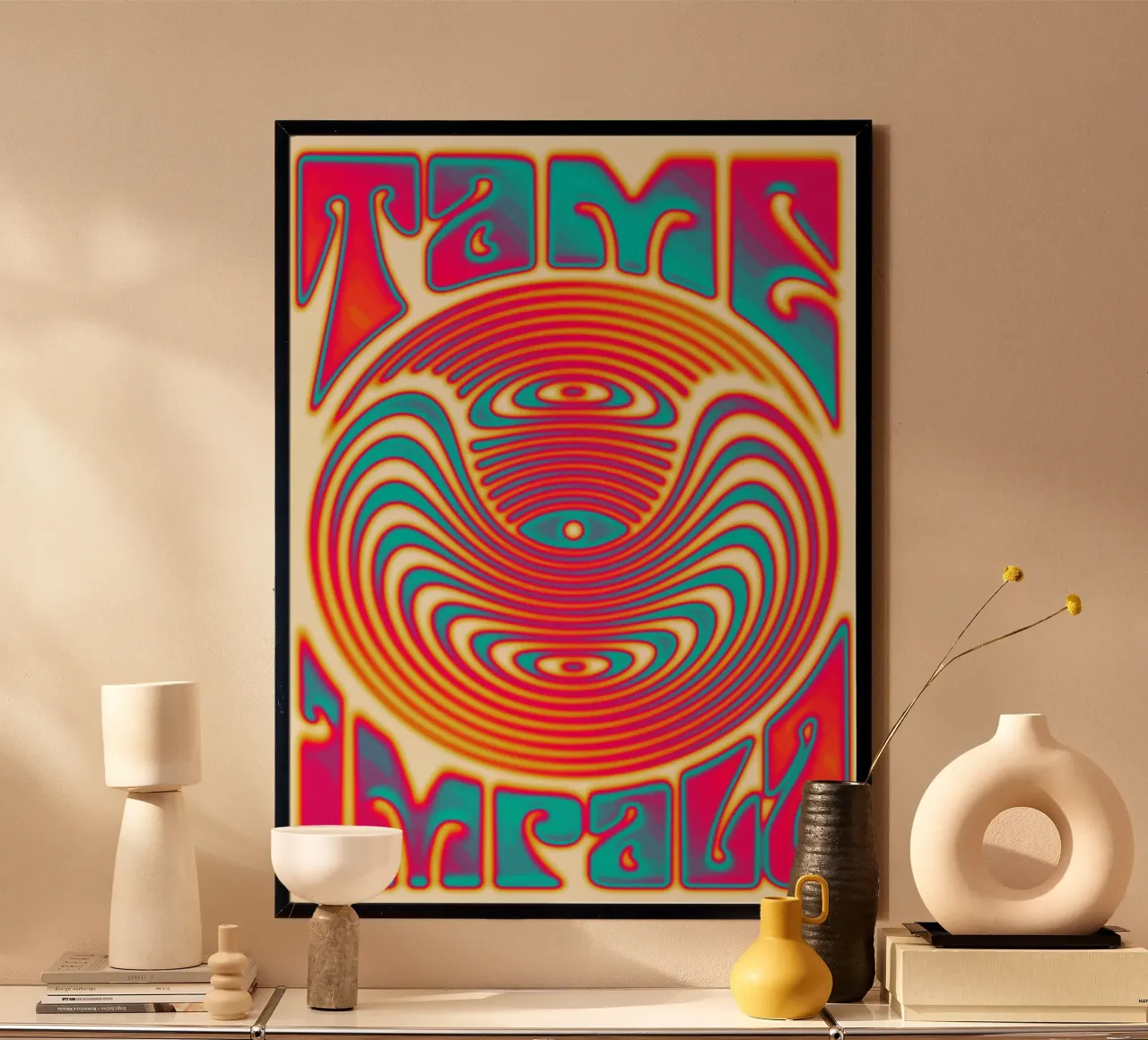 tame impala sergi delgado psyco poster con telaio in plastica da Robyn Santiago