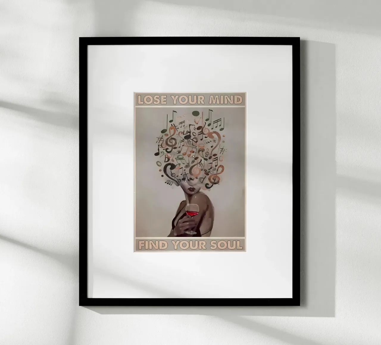 Vintage Perdere la mente e trovare l'anima poster con telaio in legno da Robyn Santiago
