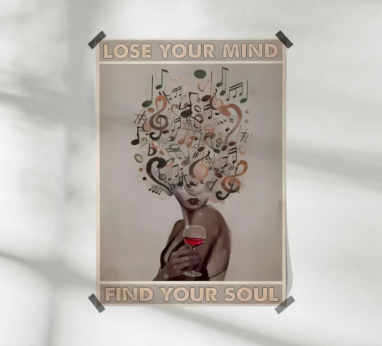 Vintage Perdere la mente e trovare l'anima poster con telaio in legno da Robyn Santiago