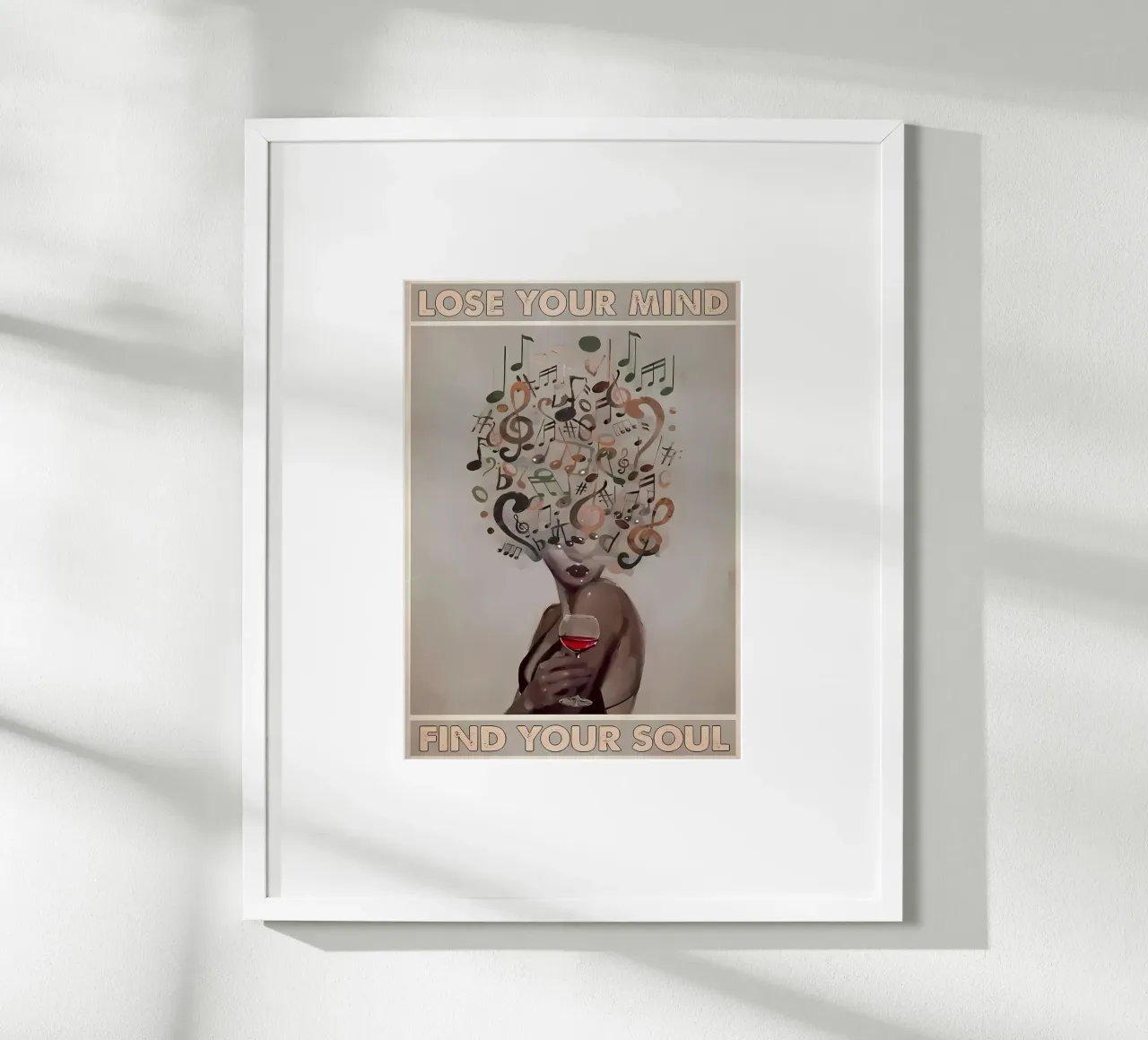 Vintage Perdere la mente e trovare l'anima poster con telaio in legno da Robyn Santiago