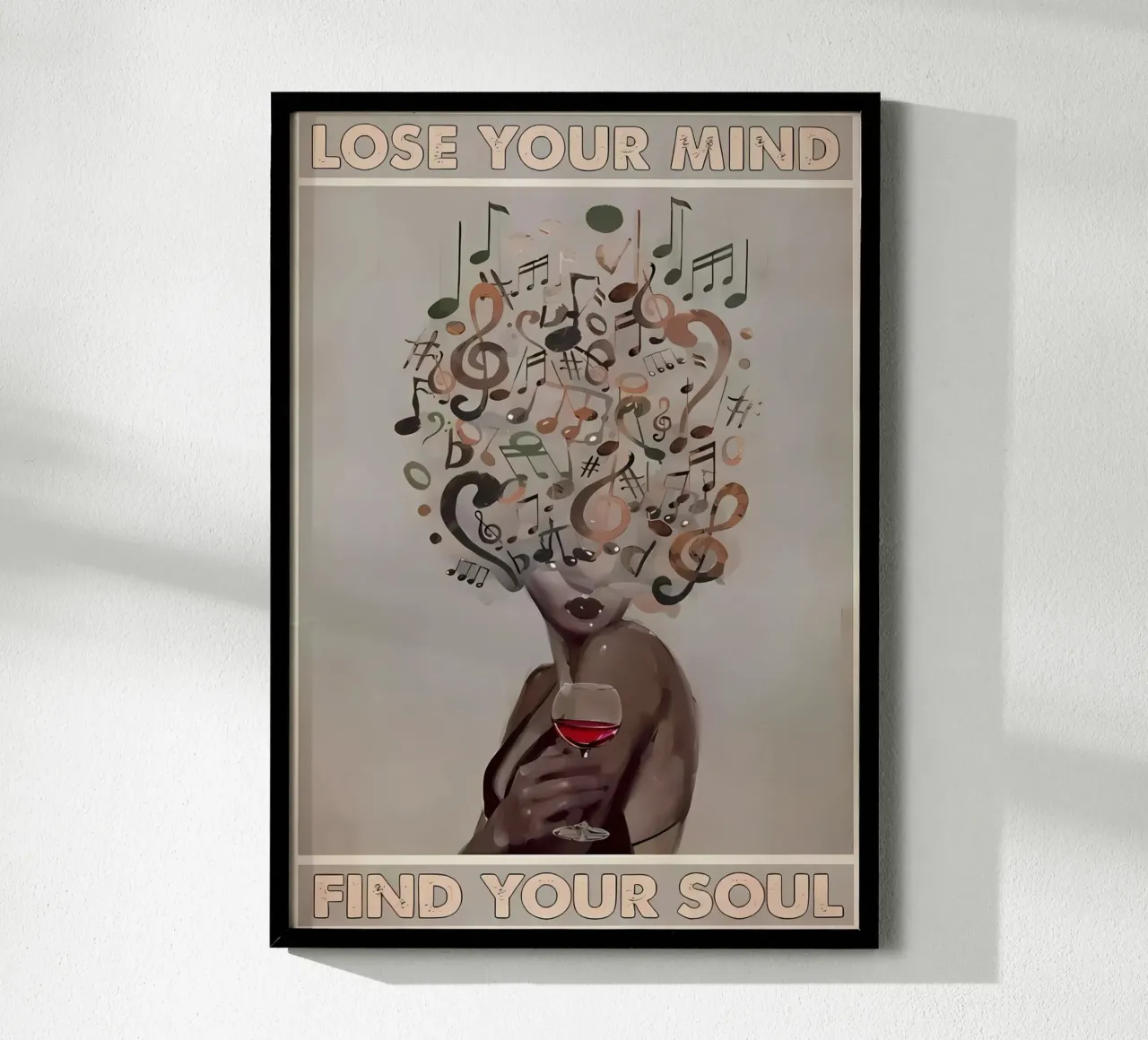 Vintage Perdere la mente e trovare l'anima poster con telaio in legno da Robyn Santiago