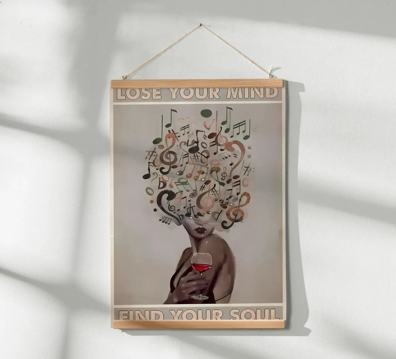 Vintage Perdere la mente e trovare l'anima poster con telaio in legno da Robyn Santiago