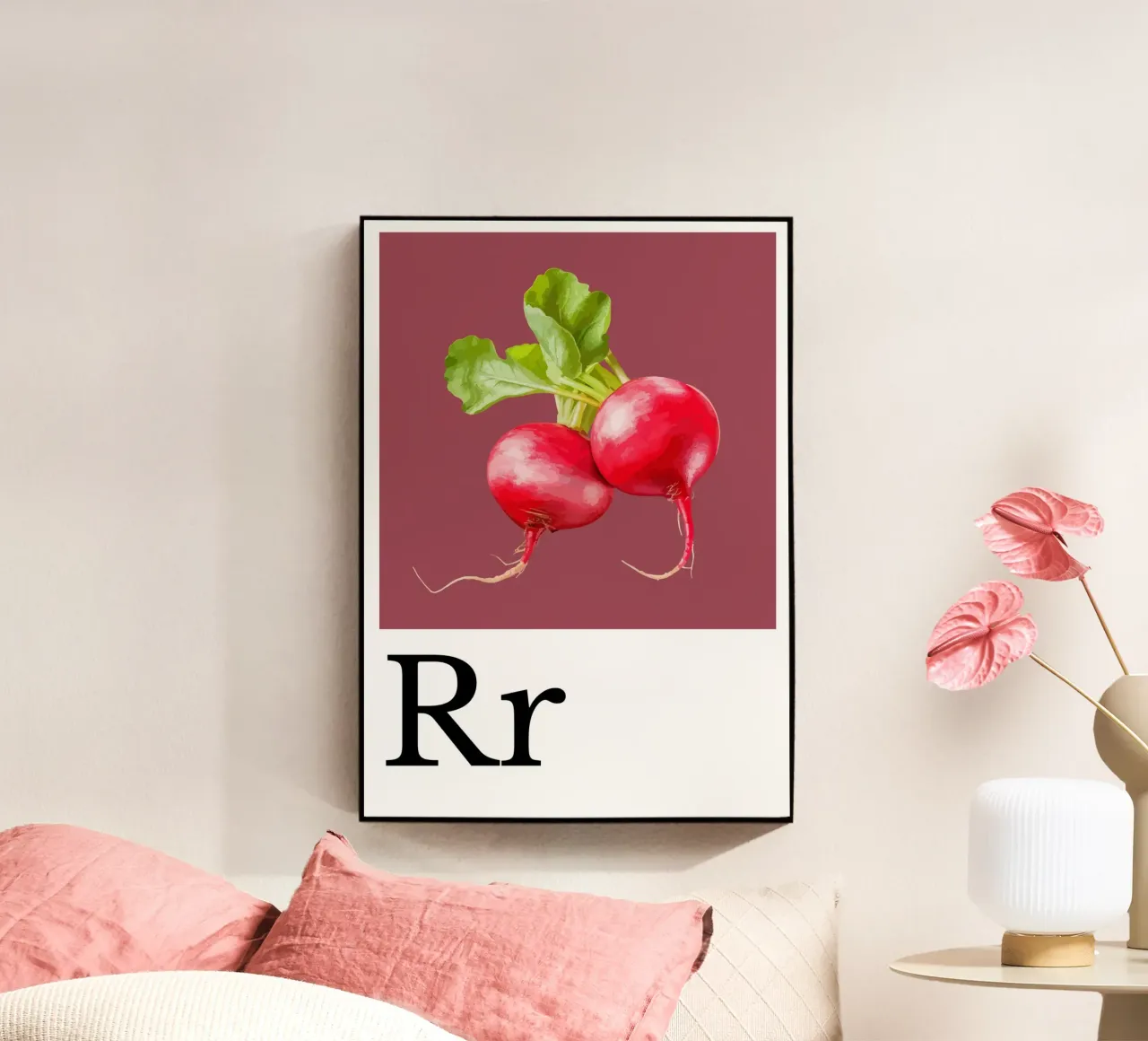 Buchstabe R - R wie Radieschen plexiglass da Kleine Denker