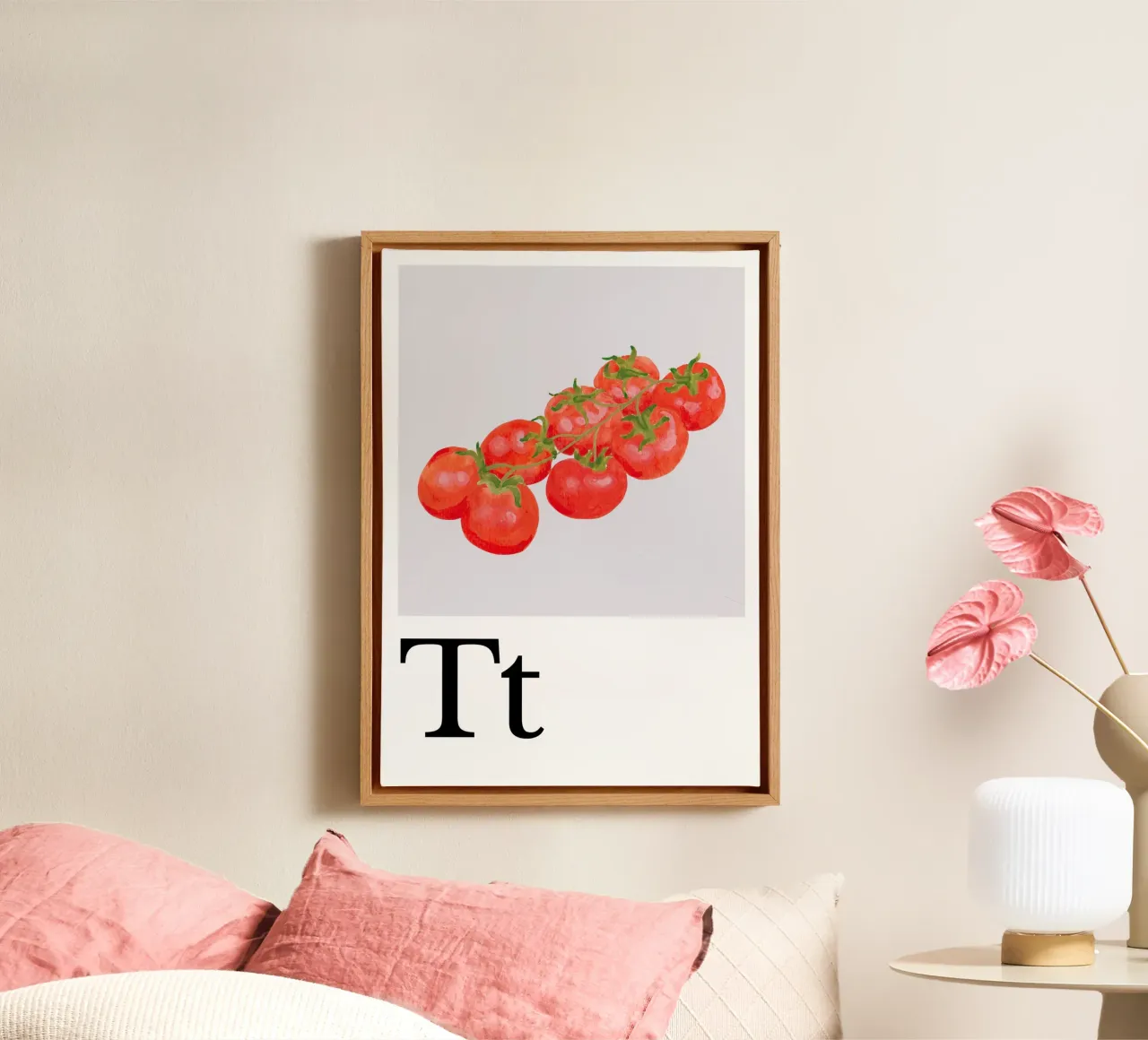 Buchstabe T - T wie Tomate canvas by Grünkraftwerk