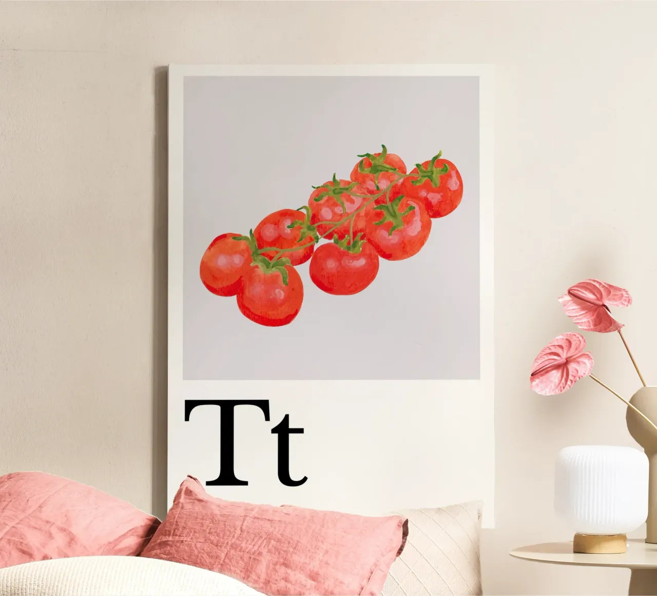Buchstabe T - T wie Tomate canvas by Grünkraftwerk