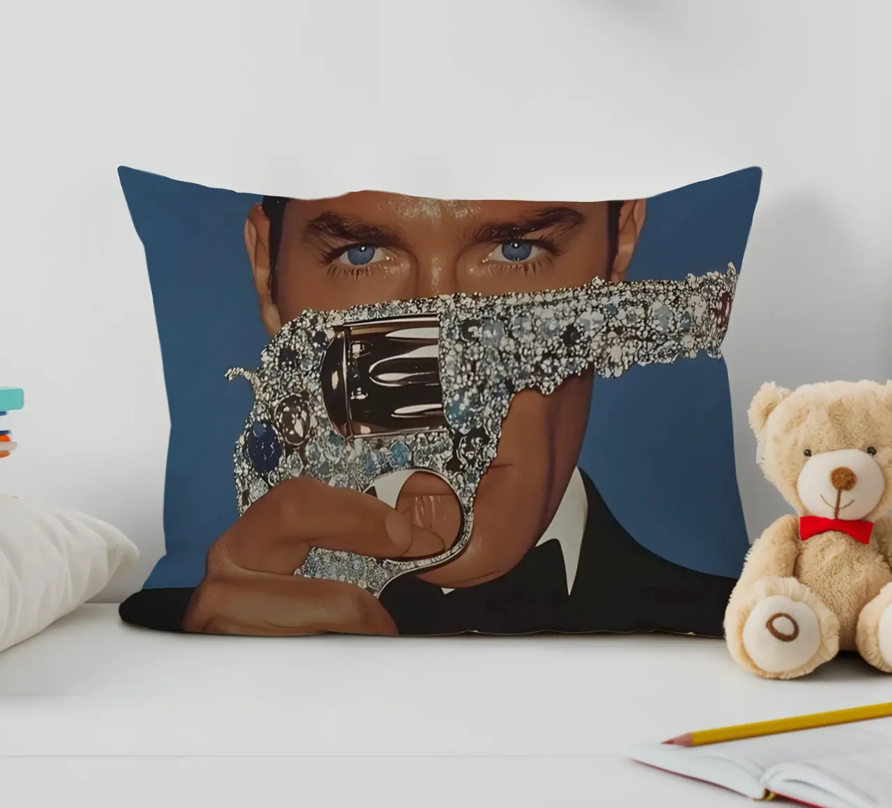 Roger Moore cuscino da Low poly art