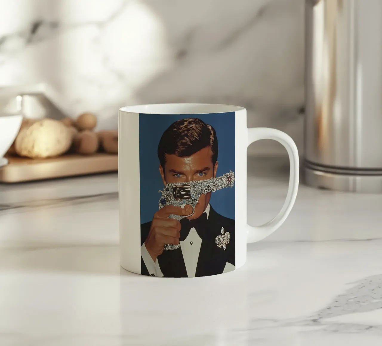 Roger Moore tazza in ceramica da Low poly art