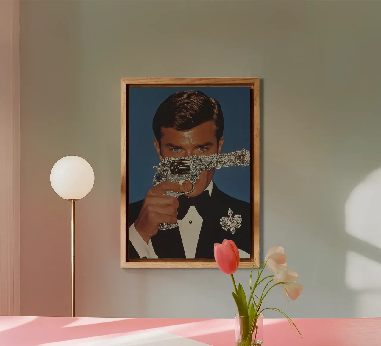 Roger Moore alluminio dibond da Low poly art