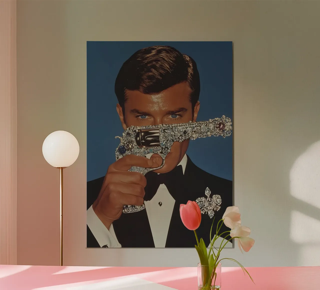 Roger Moore poster con telaio in plastica da Low poly art