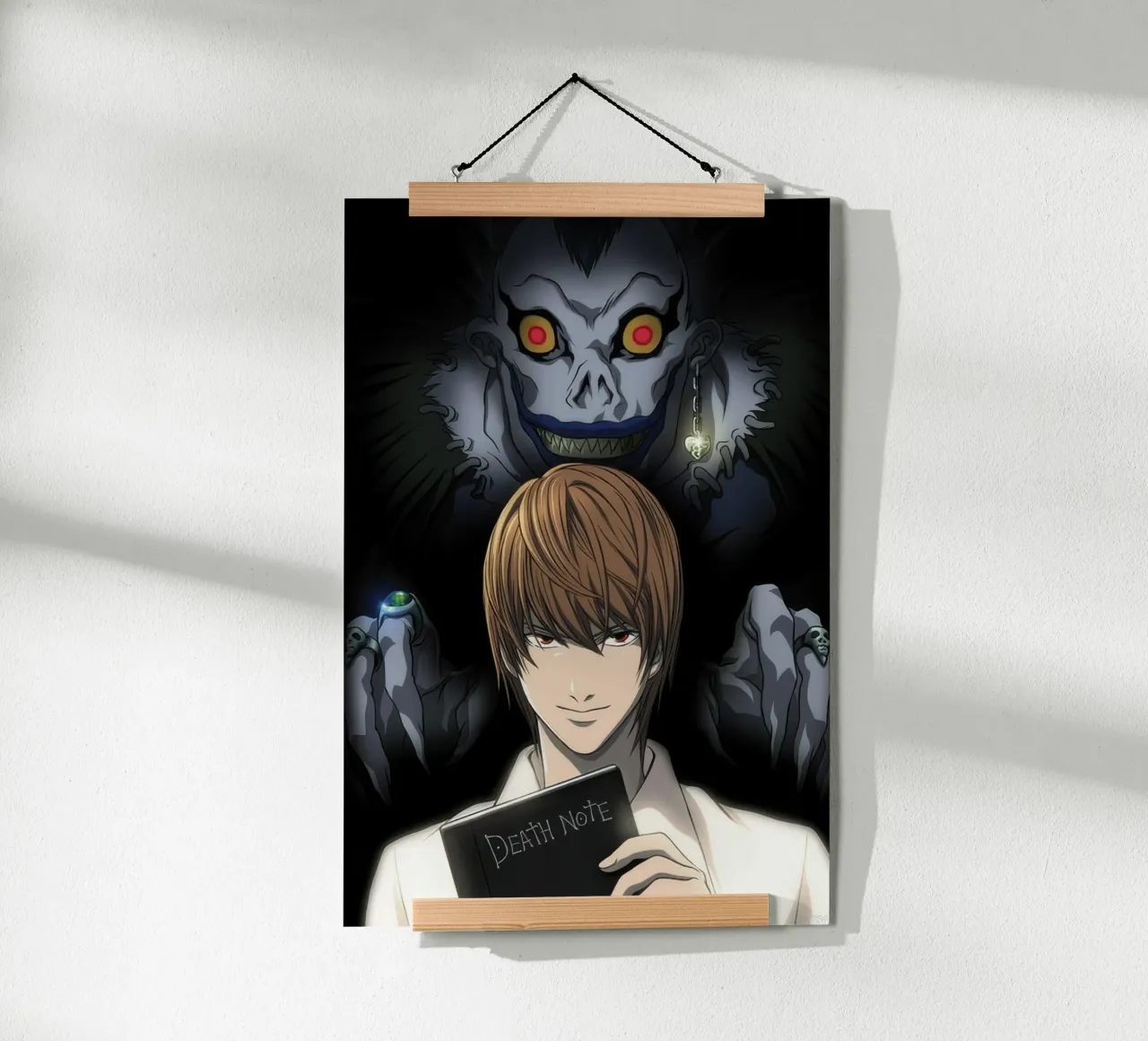 ABYstyle Licenza ufficiale Death Note Light & Ryuk Mini poster con telaio in legno da Junior Harrington