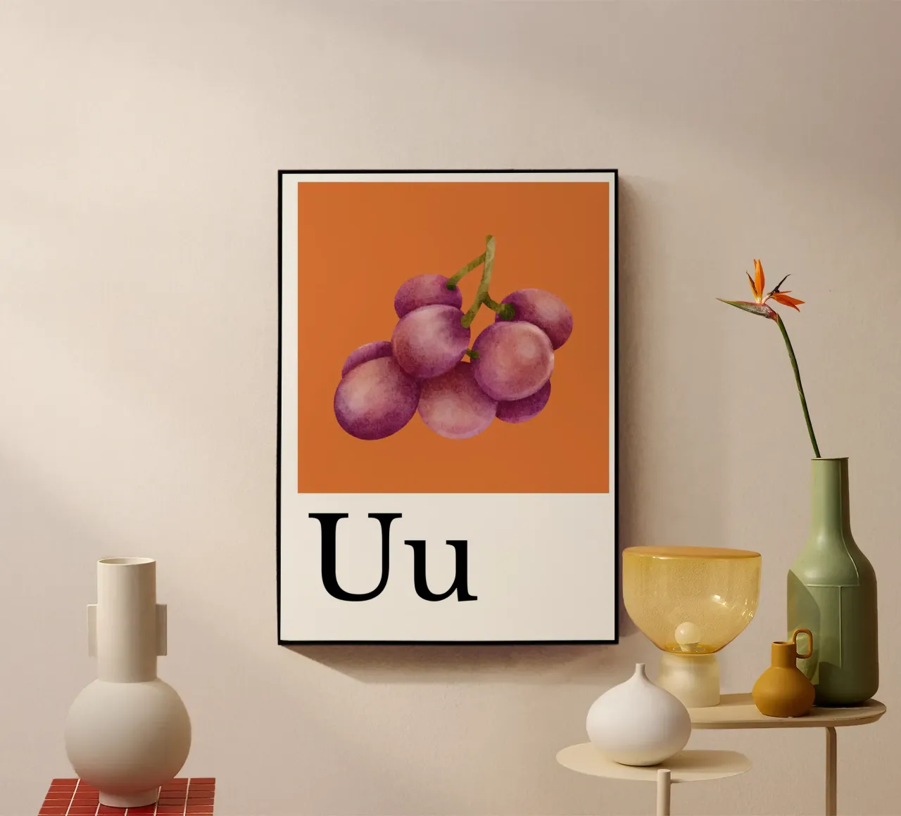 Buchstabe U - U wie Uva Fragola plexiglass da Kleine Denker
